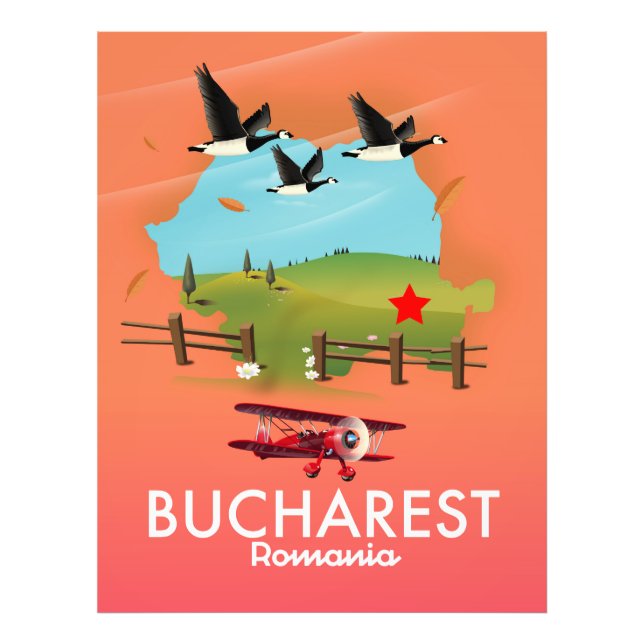Foto Mapa de vacaciones de Bucarest Rumanía (Frente)