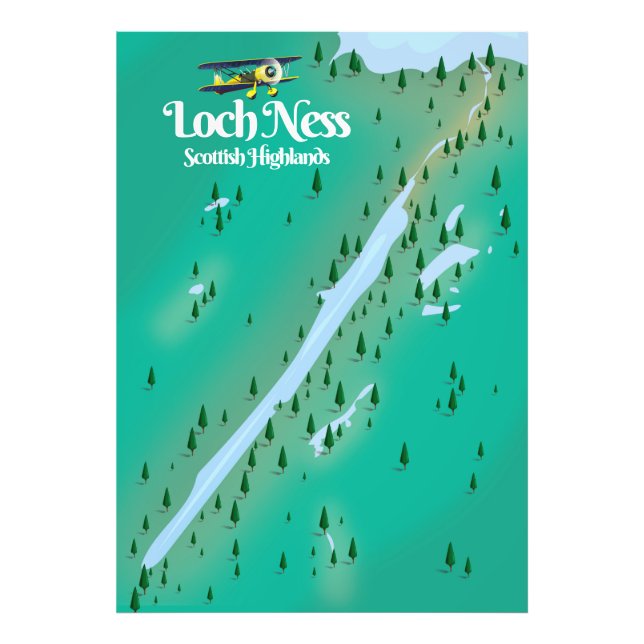 Foto Mapa de viaje a Loch Ness Highlands escoceses (Frente)