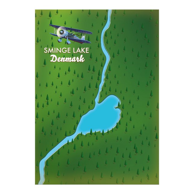 Foto Mapa de viaje al lago Sminge Dinamarca (Frente)