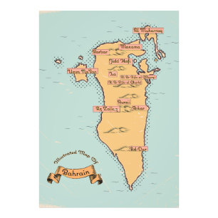 Foto Mapa de viaje antiguo de Baréin
