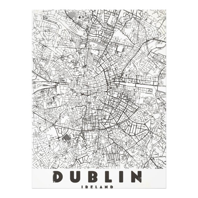 Foto Mapa de viaje antiguo de Dublín Irlanda (Frente)