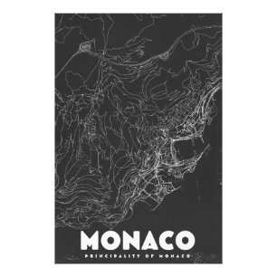 Foto Mapa de viaje antiguo de Mónaco