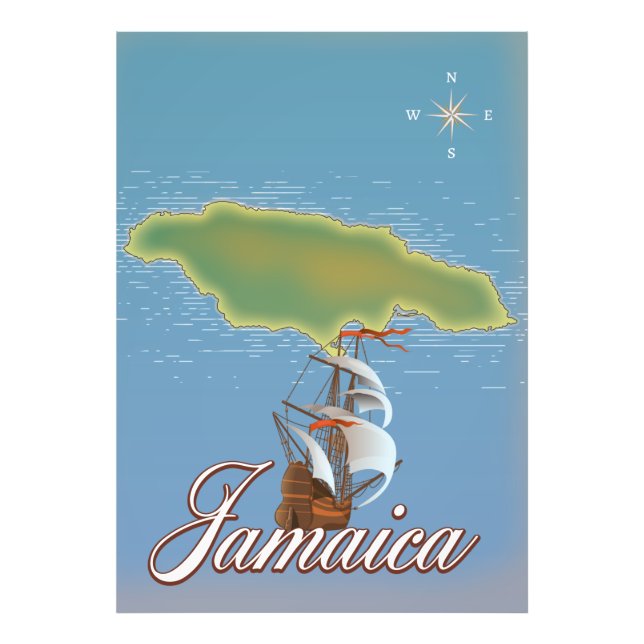 Foto Mapa de viaje de la isla jamaicana (Frente)
