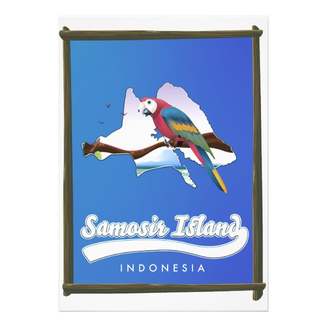 Foto Mapa de viaje de la isla Samosir Indonesia (Frente)