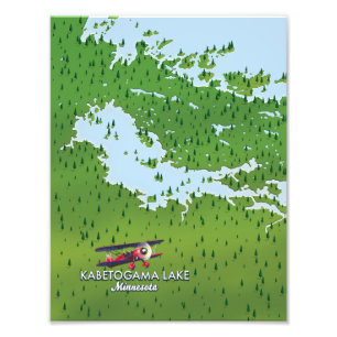 Foto Mapa de viaje del lago Kabetogama, Minnesota, EE. 