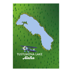 Foto mapa de viaje del lago Tustumena