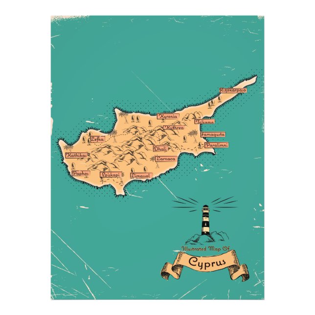 Foto Mapa de viaje ilustrado Chipre (Frente)