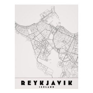 Foto Mapa de viaje vintage de Reikiavik Islandia