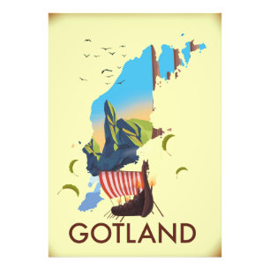 Foto Mapa de viajes de Gotland Baltic Sea Viking