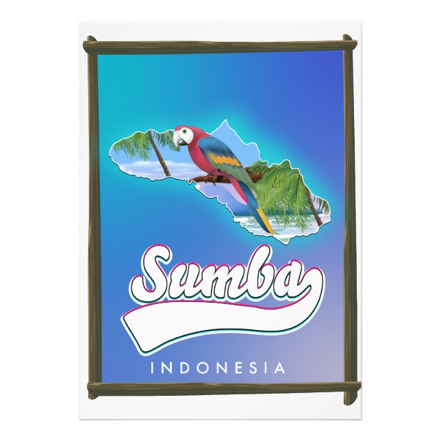 Foto Mapa de viajes de la Isla Sumba Indonesia (Frente)