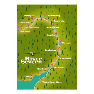 Foto Mapa de viajes del río Severn Gales en Inglaterra