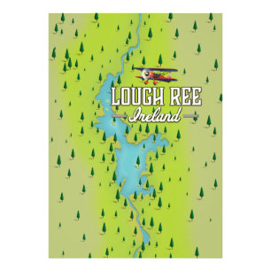 Foto Mapa de Vintage de Lough Ree Ireland.
