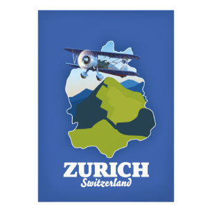 Foto Mapa de Zurich Región Suiza