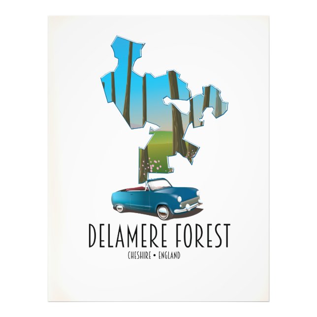 Foto Mapa del bosque de Delamere Cheshire Inglaterra (Frente)