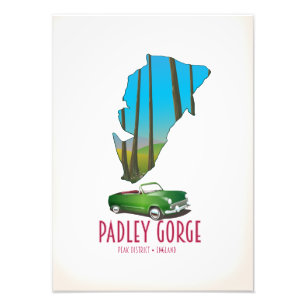 Foto Mapa del distrito de Padley Gorge en Inglaterra