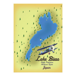 Foto Mapa del lago Biwa Japón