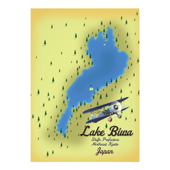 Foto Mapa del lago Biwa Japón (Frente)