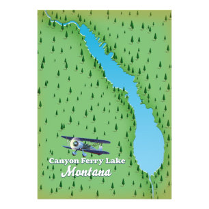 Foto Mapa del lago Canyon Ferry Lake Montana