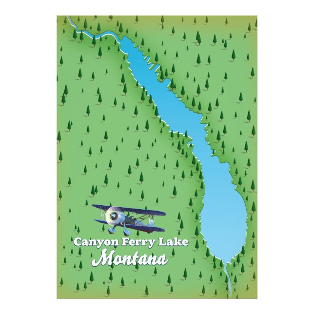 Foto Mapa del lago Canyon Ferry Lake Montana (Frente)