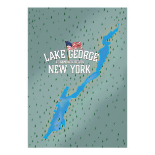 Foto Mapa del lago George New York