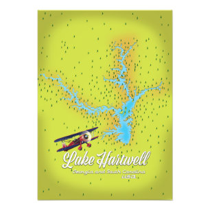 Foto mapa del lago Hartwell Georgia y Carolina del Sur