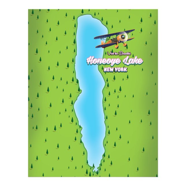 Foto Mapa del lago Honeoye Nueva York (Frente)