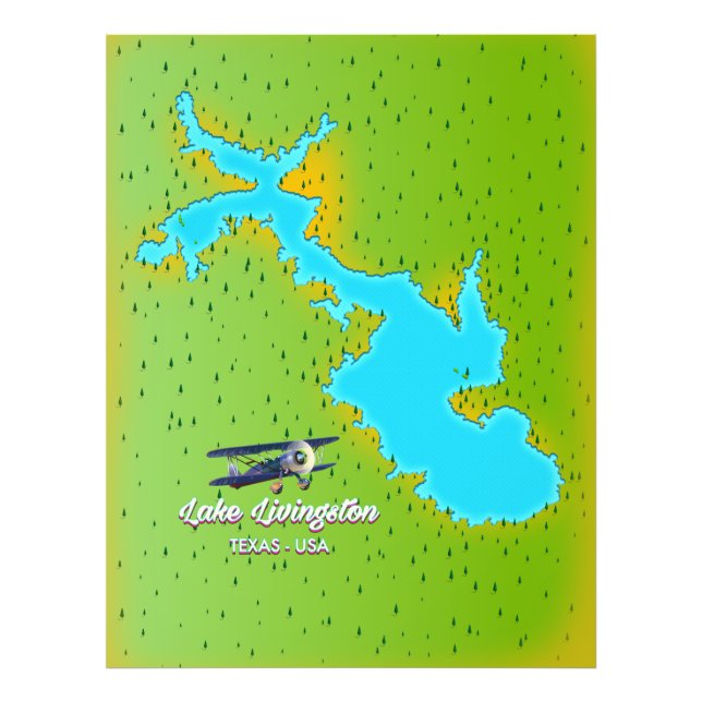 Foto mapa del lago livingston Texas (Frente)