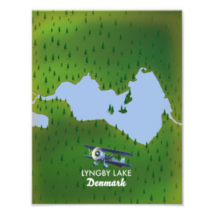 Foto Mapa del lago Lyngby Dinamarca