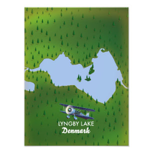 Foto Mapa del lago Lyngby Dinamarca