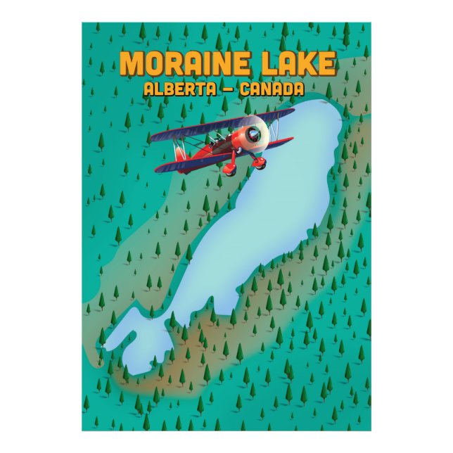 Foto Mapa del lago Moraine Alberta Canadá (Frente)