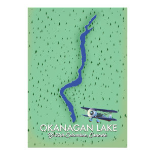 Foto Mapa del lago Okanagan Columbia Británica Canadá
