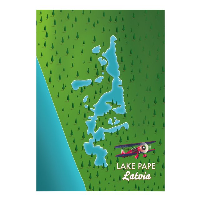 Foto Mapa del lago Pape Letonia (Frente)