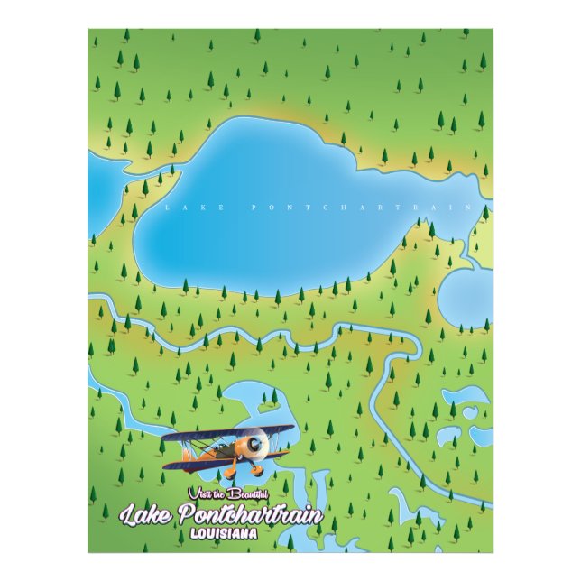 Foto Mapa del lago Pontchartrain Louisiana (Frente)
