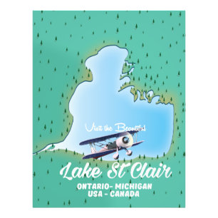 Foto mapa del lago St Clair EE. UU. Canadá