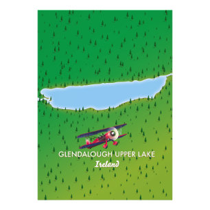 Foto mapa del lago superior de Glendalough Irlanda