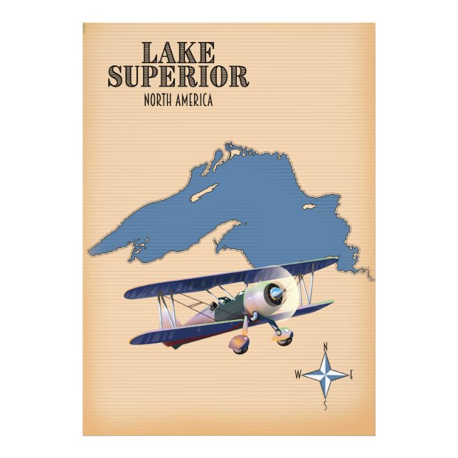 Foto Mapa del lago Superior Norteamérica (Frente)