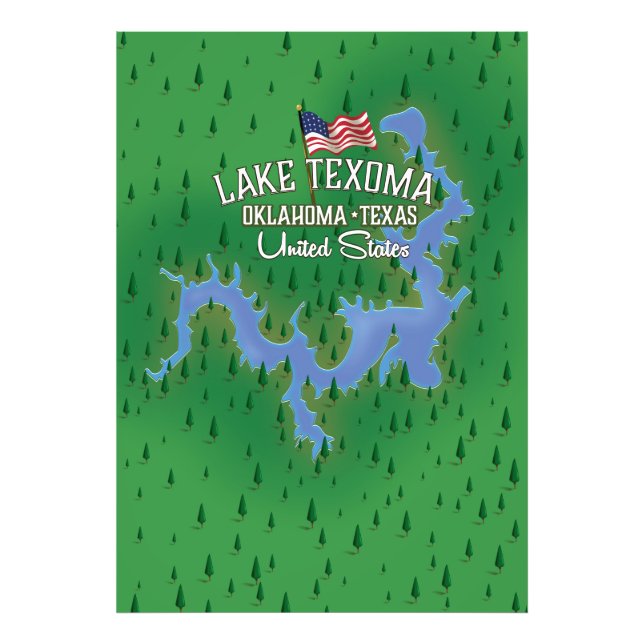 Foto Mapa del lago Texoma USA. (Frente)