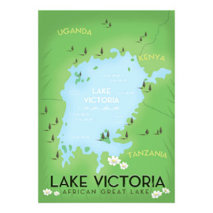 Foto Mapa del Lago Victoria - Arte de viajes en el Gran