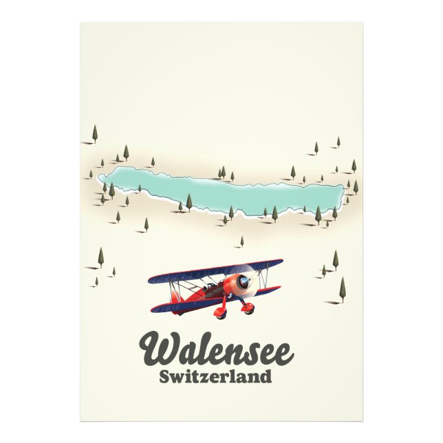 Foto mapa del lago Walensee suiza (Frente)