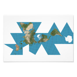 Foto Mapa del mundo de Dymaxion o proyección del mapa m