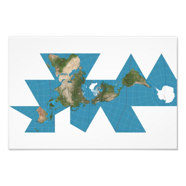 Foto Mapa del mundo de Dymaxion o proyección del mapa m (Frente)