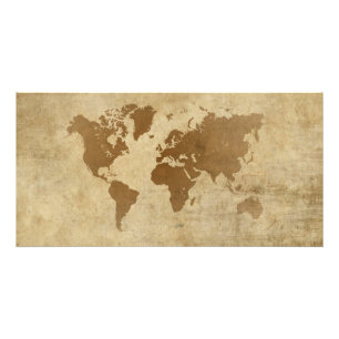 Foto Mapa del mundo del pergamino débil