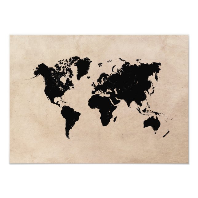 Foto mapa del mundo negro (Frente)