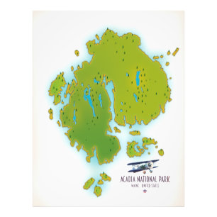 Foto Mapa del Parque Nacional Acadia, Maine. Mapa de vi