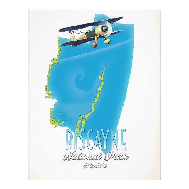 Foto mapa del parque nacional Biscayne Florida (Frente)
