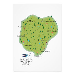 Foto Mapa del parque nacional de Dartmoor en Inglaterra