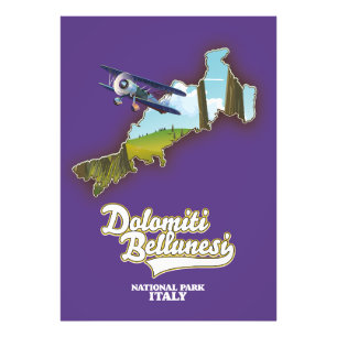 Foto mapa del parque nacional dolomiti bellunesi italia