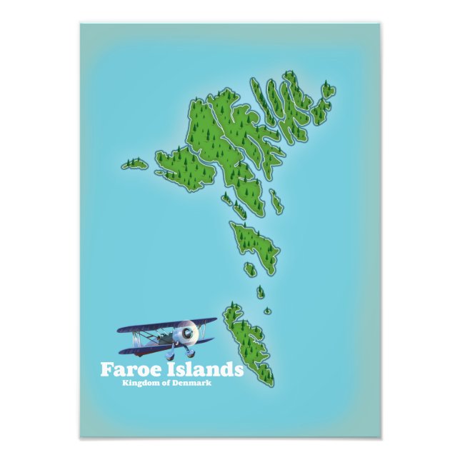 Foto Mapa del Reino de las Islas Feroe de Dinamarca (Frente)