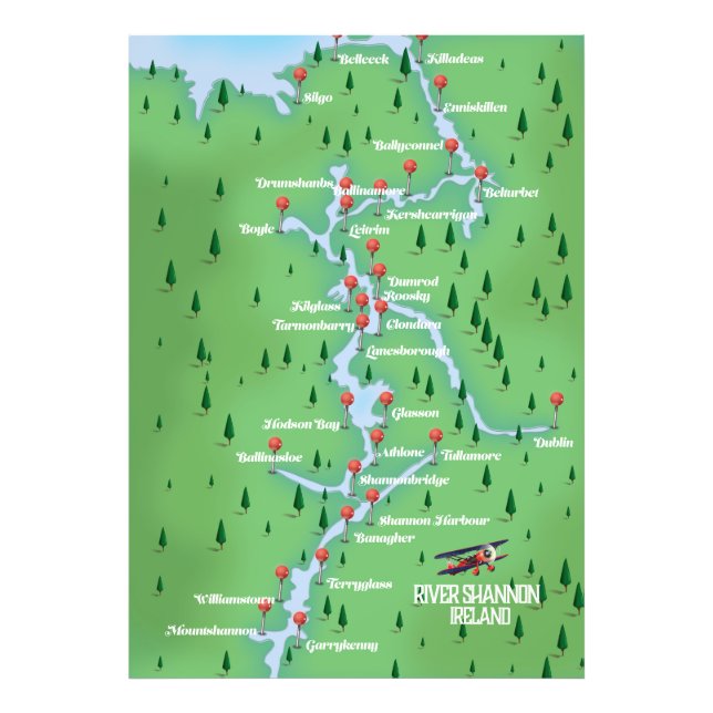 Foto Mapa del río Shannon Irlanda (Frente)