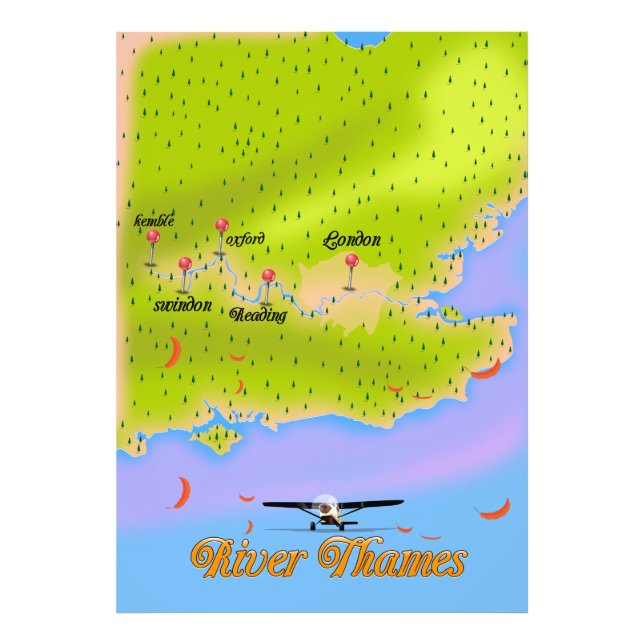 Foto Mapa del río Támesis Londres Inglaterra (Frente)